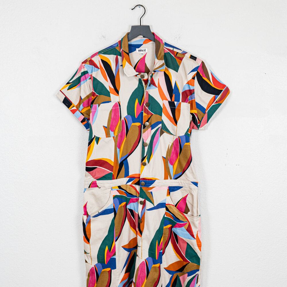 Mixed by Nasrin Classic Jumpsuit in abstract tropical print TXXXL - Picture 9 of 12